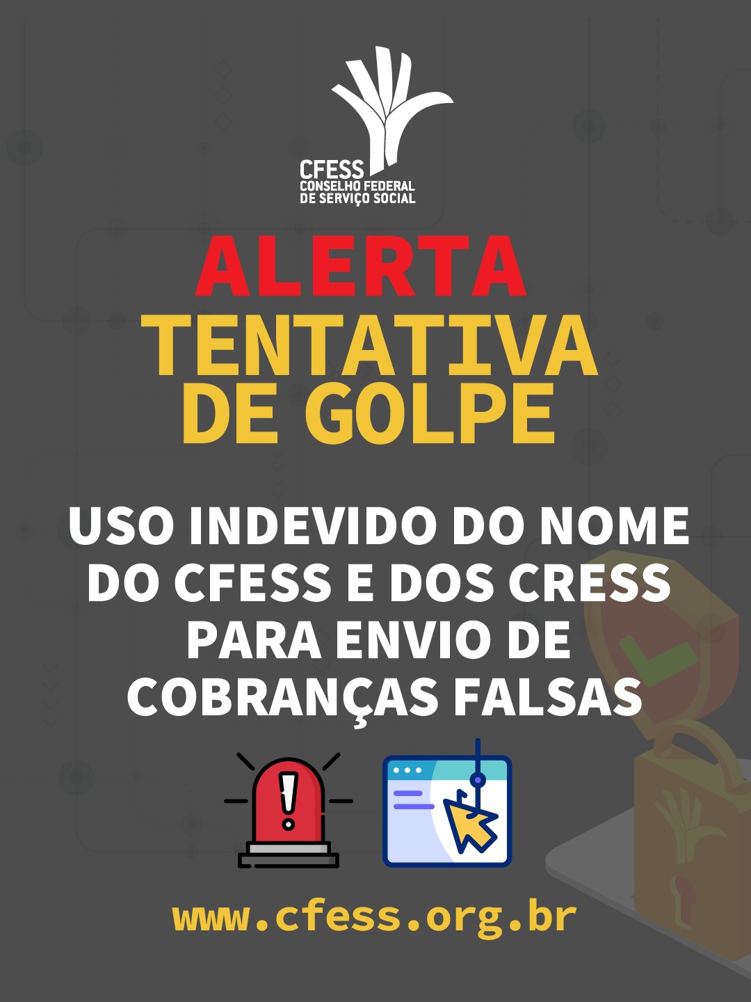 Alerta de tentativa de golpe