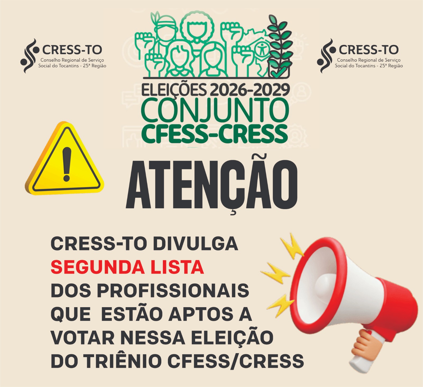 Segunda lista dos profissionais aptos a votar